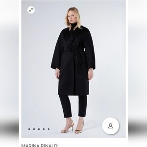 MARINA RINALDI 100% CASHMERE COAT EUC SIZE XL MIDNIGHT BLUE